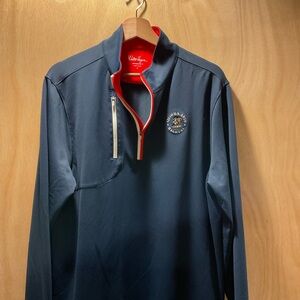 Walter Hagen Dark Blue Half-Zip Jacket with Red Accents